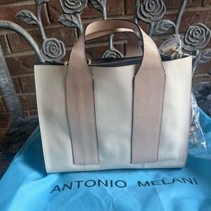 ANTONIO MELANI Bone Tote with Blush Handles